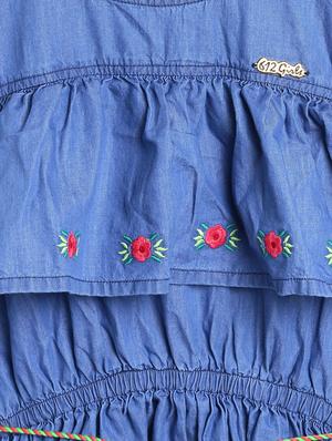 blue embroidered frock - 17504956 - Standard Image - 3