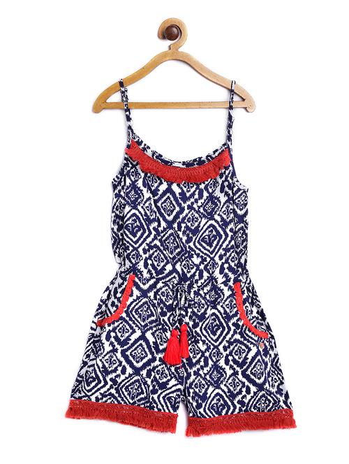 blue printed romper - 17504975 - Very Small Image - 1
