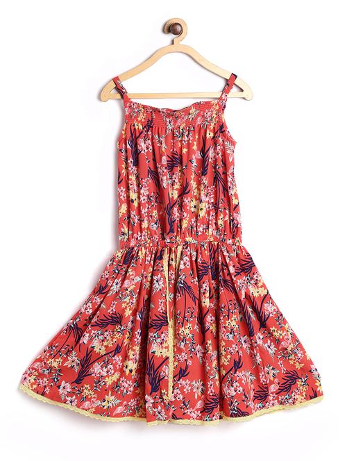 red floral frock - 17504987 - Standard Image - 1