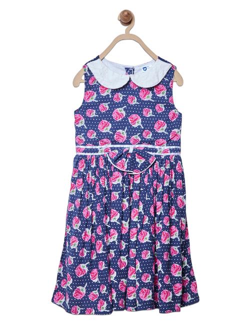 blue cotton blend frock - 17504994 - Standard Image - 1