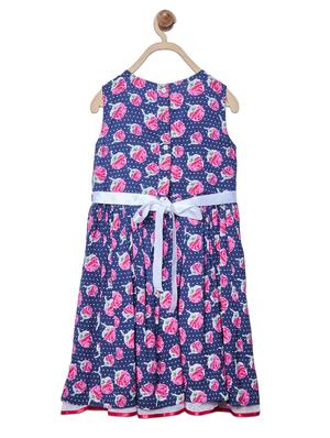 blue cotton blend frock - 17504994 - Standard Image - 2