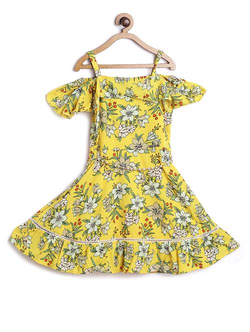 yellow floral frock - 17505004 - Standard Image - 1