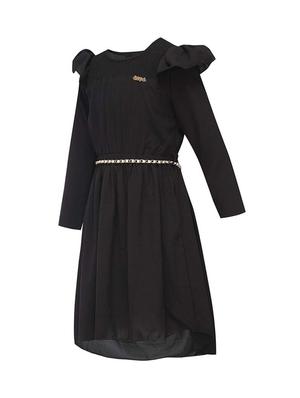 black cotton blend frock - 17505012 - Standard Image - 2
