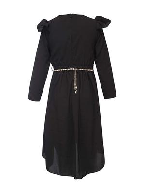 black cotton blend frock - 17505012 - Standard Image - 3