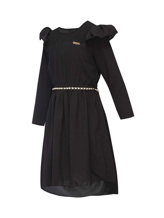 black cotton blend frock - 17505012 - Zoom Image - 2