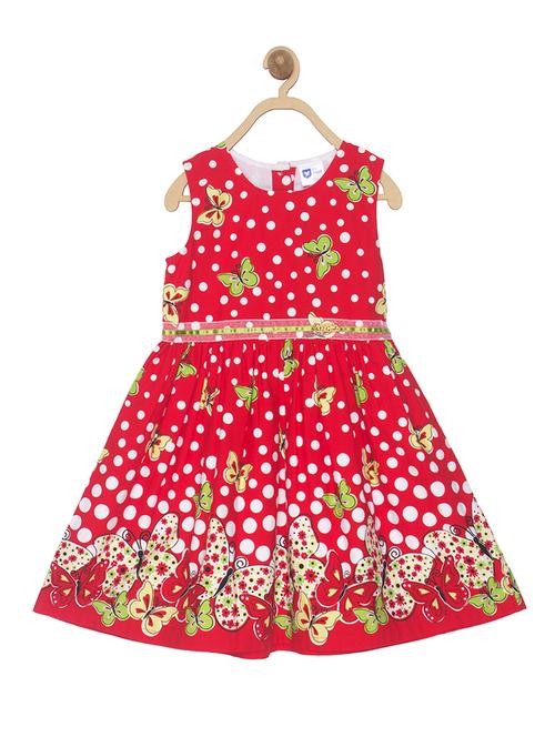 red cotton blend frock - 17505051 - Standard Image - 1