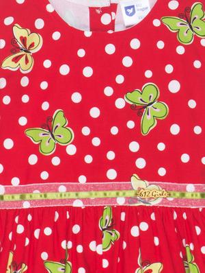 red cotton blend frock - 17505051 - Standard Image - 3