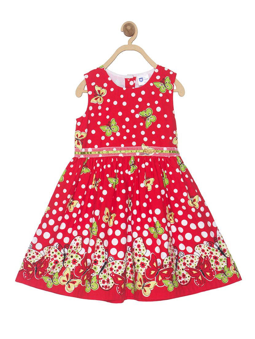 red cotton blend frock - 17505051 - Zoom Image - 1