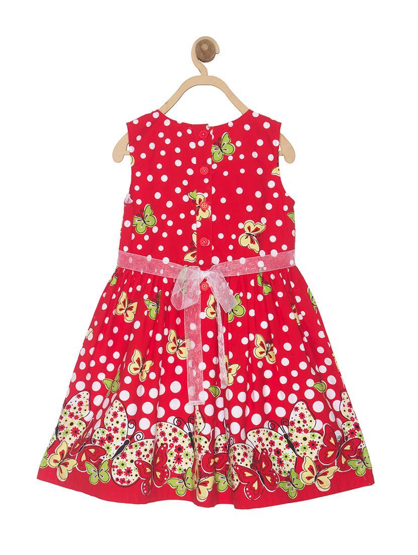 red cotton blend frock - 17505051 - Zoom Image - 2