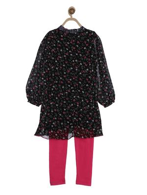 black cotton blend frock - 17505057 - Standard Image - 2