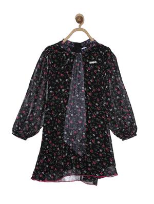 black cotton blend frock - 17505057 - Standard Image - 3