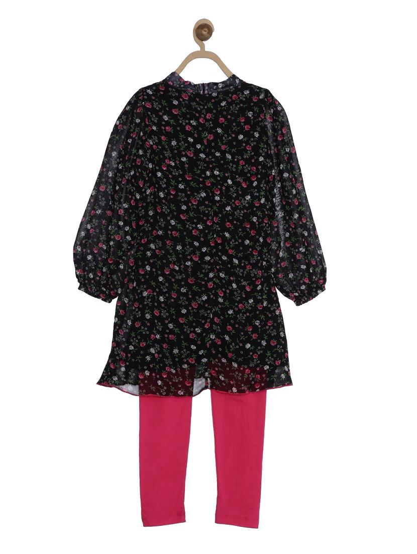 black cotton blend frock - 17505057 - Zoom Image - 2