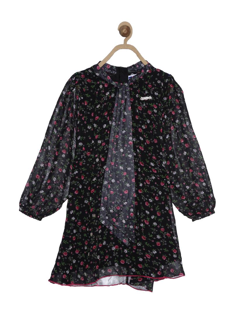 black cotton blend frock - 17505057 - Zoom Image - 3