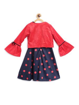 blue cotton blend frock - 17505077 - Standard Image - 2