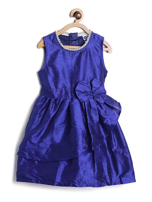 blue cotton blend frock - 17505091 - Standard Image - 1