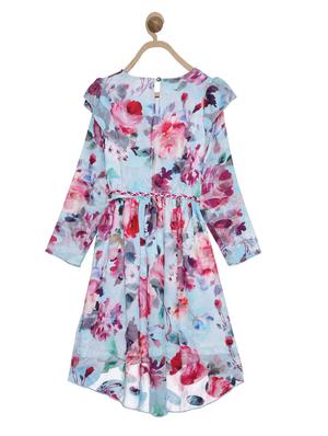 blue cotton blend frock - 17505198 - Standard Image - 2