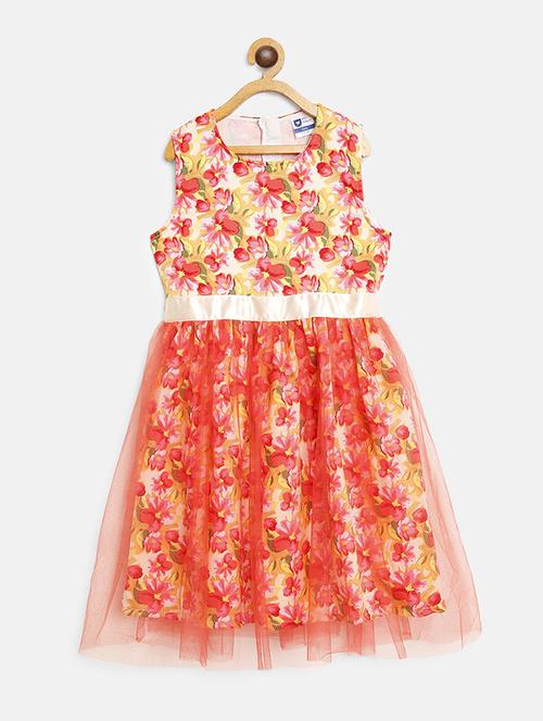 orange cotton blend frock - 17505230 - Standard Image - 1