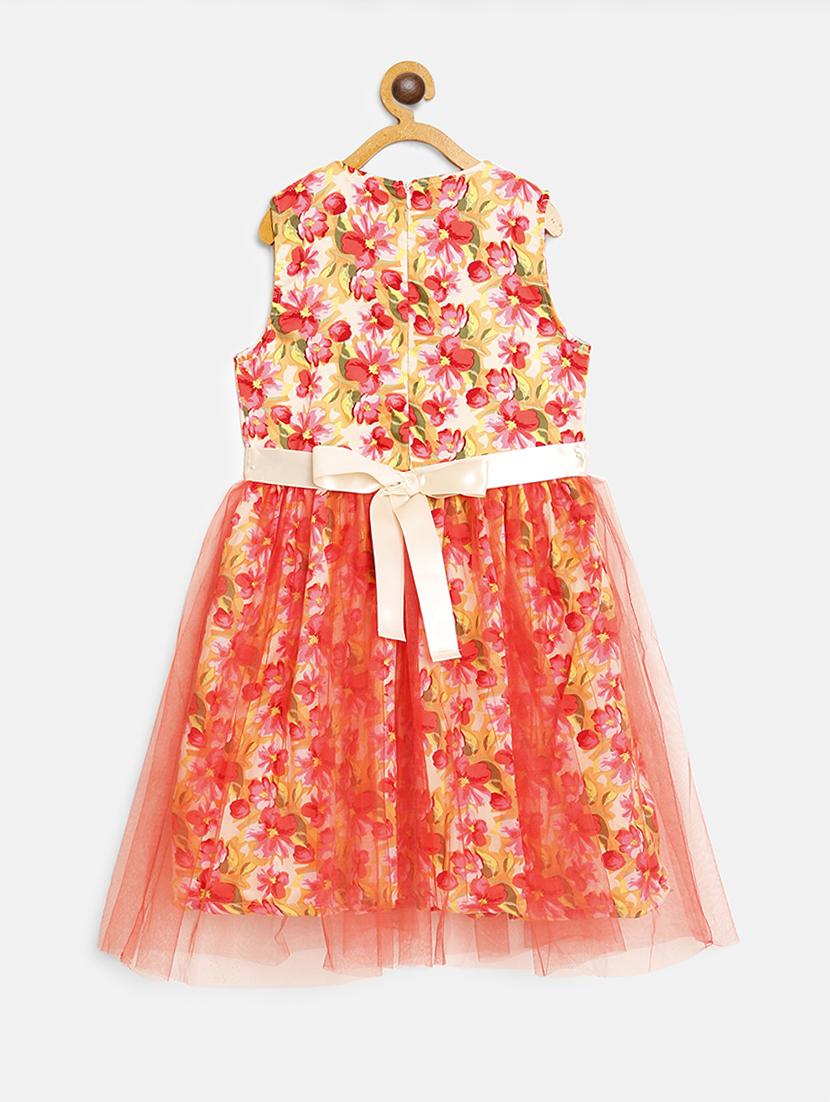 orange cotton blend frock - 17505230 - Zoom Image - 2