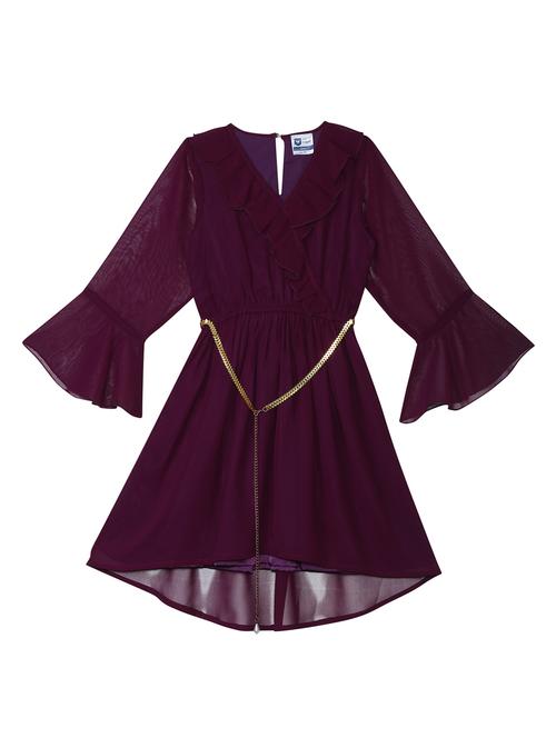 purple cotton blend frock - 17505247 - Standard Image - 1