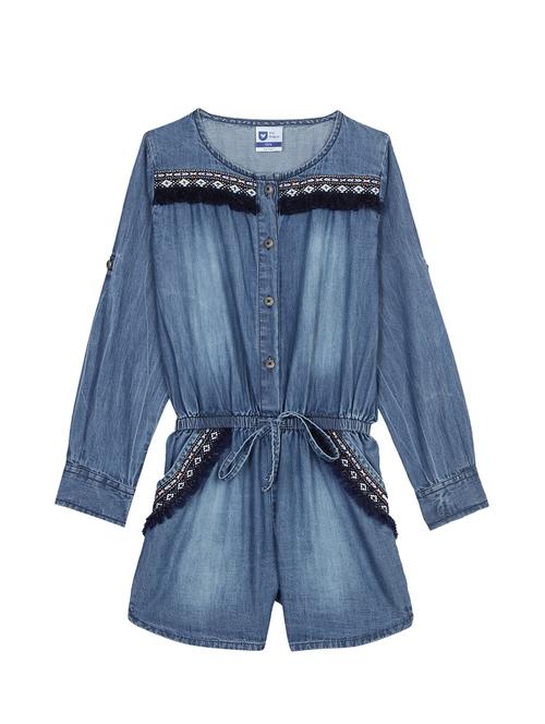 blue cotton blend jump suit - 17505254 - Standard Image - 1