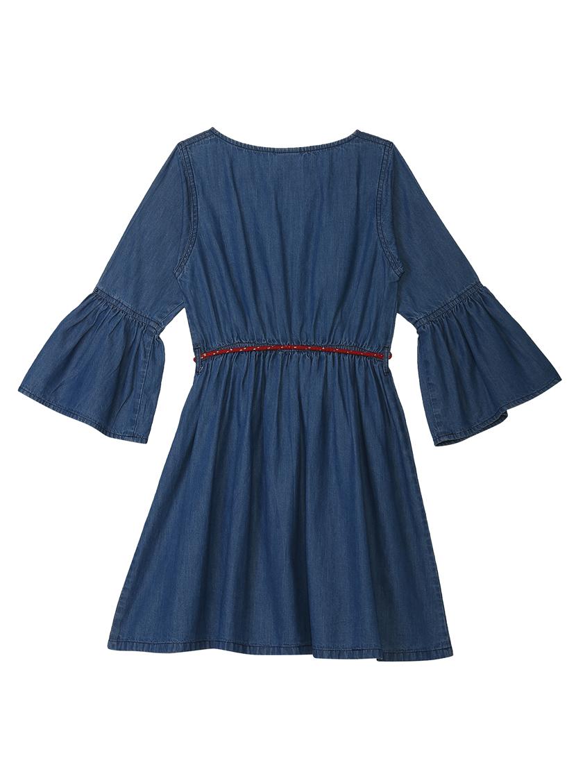 blue cotton blend frock - 17505255 - Zoom Image - 2