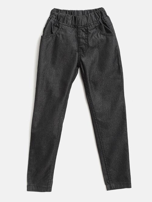 black cotton casual trouser - 17505338 - Standard Image - 1