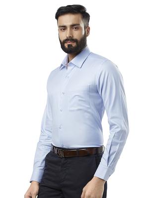 blue self design formal shirt - 17506051 - Standard Image - 2