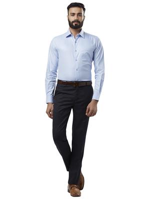 blue self design formal shirt - 17506051 - Standard Image - 4
