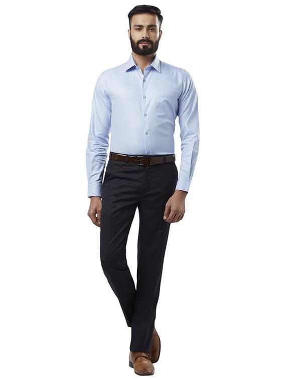 blue self design formal shirt - 17506051 - Zoom Image - 4