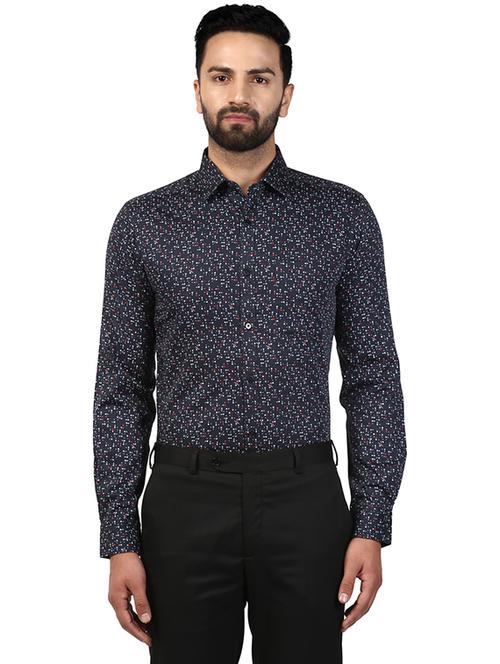 black printed formal shirt - 17506223 - Standard Image - 1