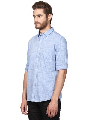 blue solid casual shirt - 17506381 - Standard Image - 2
