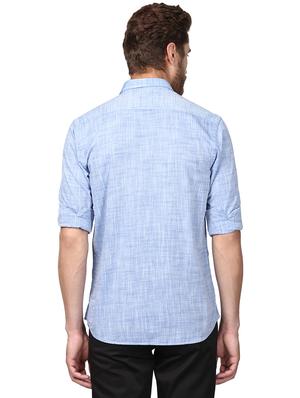 blue solid casual shirt - 17506381 - Standard Image - 4