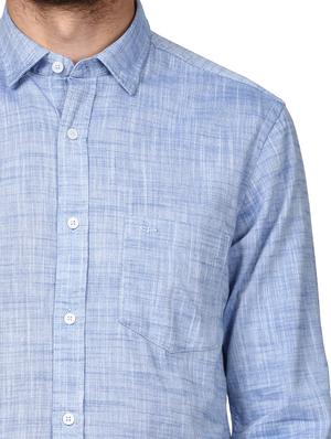 blue solid casual shirt - 17506381 - Standard Image - 6