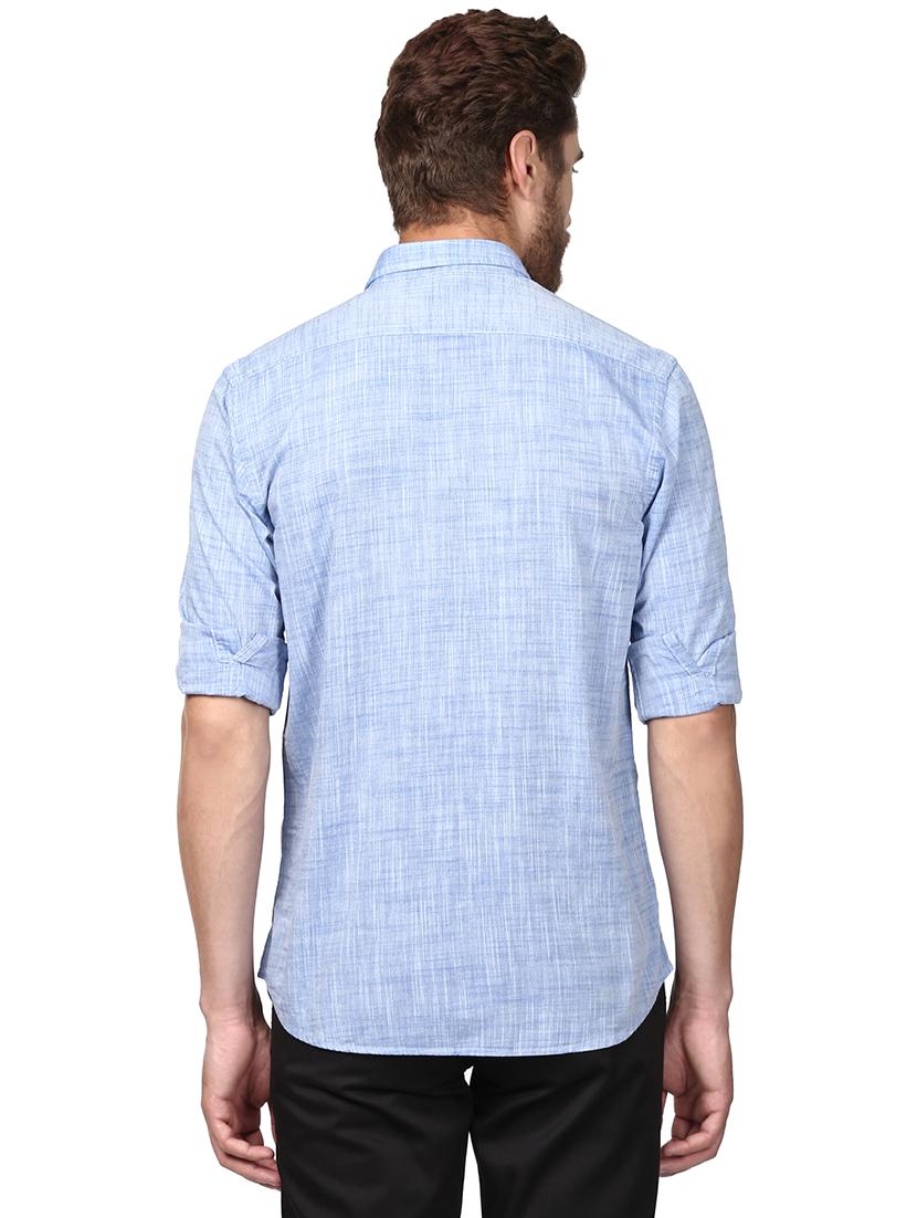 blue solid casual shirt - 17506381 - Zoom Image - 4
