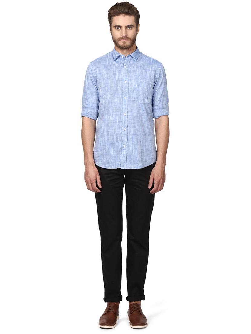 blue solid casual shirt - 17506381 - Zoom Image - 5