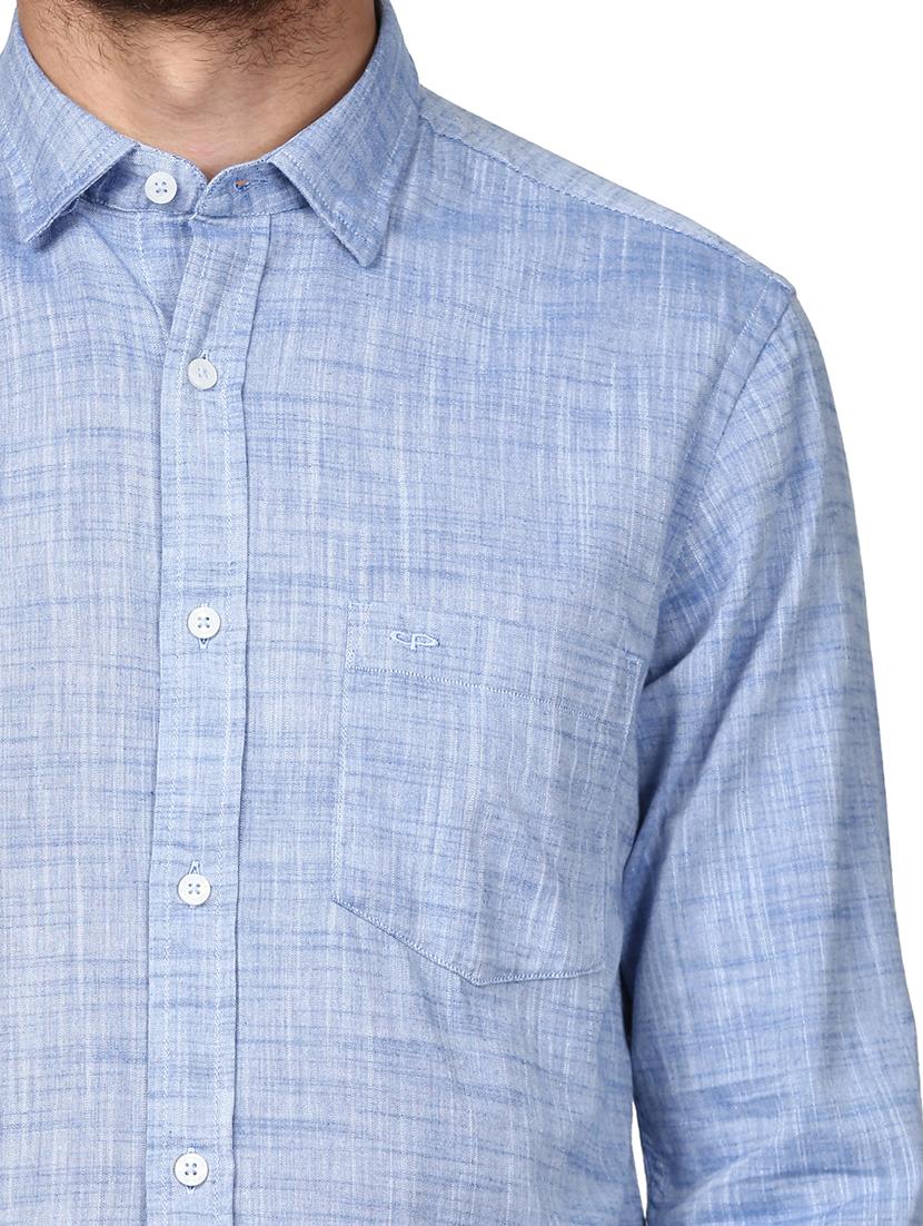blue solid casual shirt - 17506381 - Zoom Image - 6