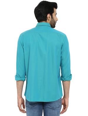 green solid casual shirt - 17506516 - Standard Image - 3