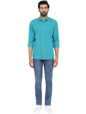 green solid casual shirt - 17506516 - Standard Image - 4
