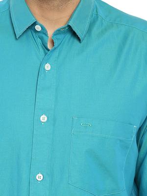 green solid casual shirt - 17506516 - Standard Image - 5