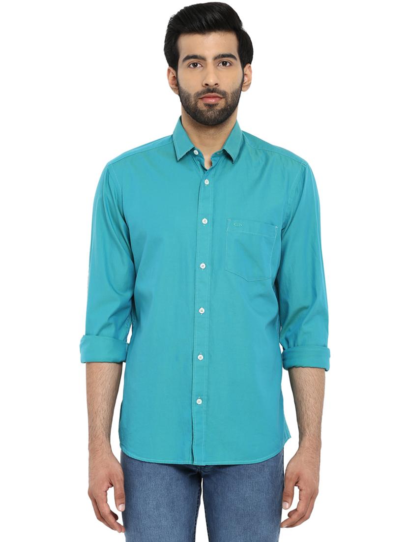 green solid casual shirt - 17506516 - Zoom Image - 1