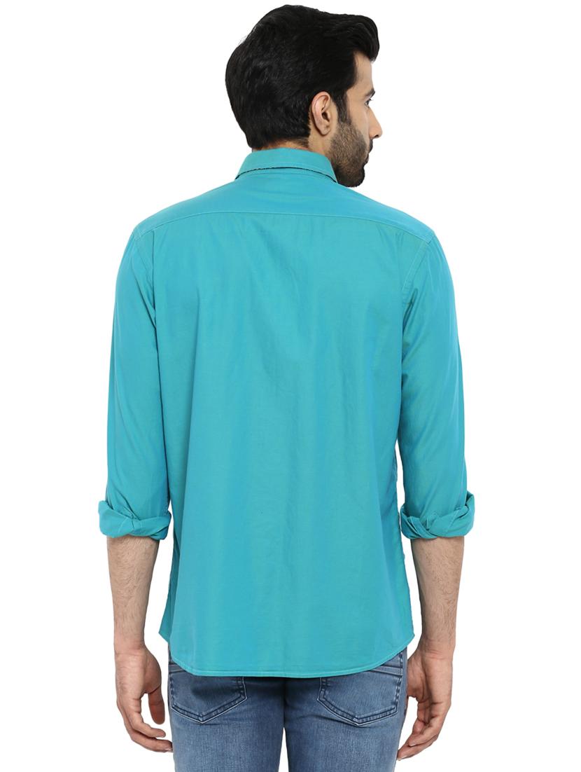 green solid casual shirt - 17506516 - Zoom Image - 3