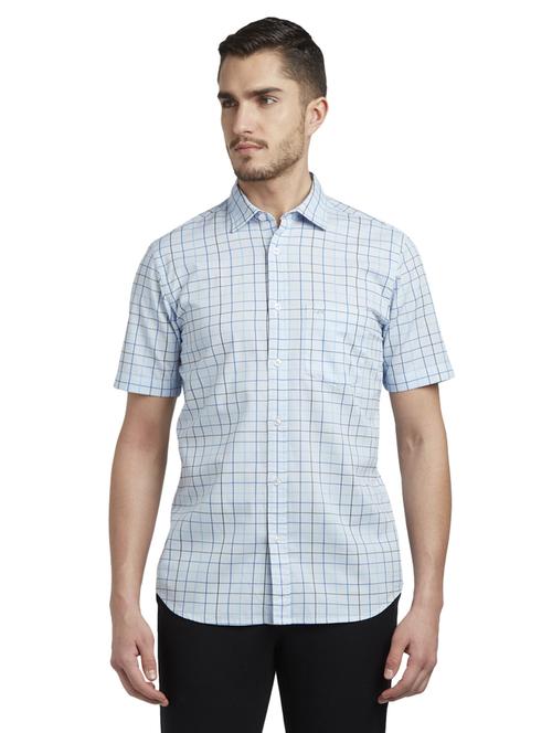 blue checkered casual shirt - 17506560 - Standard Image - 1