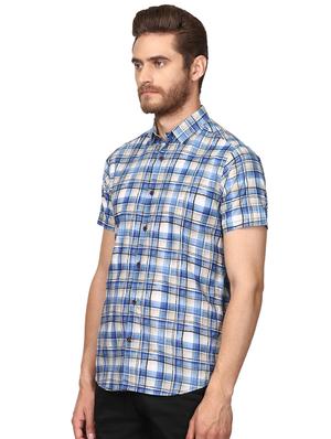 blue checkered casual shirt - 17506667 - Standard Image - 2