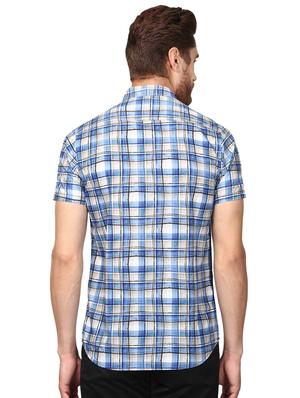 blue checkered casual shirt - 17506667 - Standard Image - 3