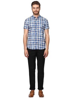 blue checkered casual shirt - 17506667 - Standard Image - 4