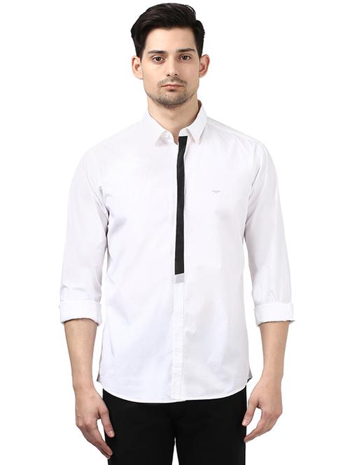 white solid casual shirt - 17506766 - Standard Image - 1