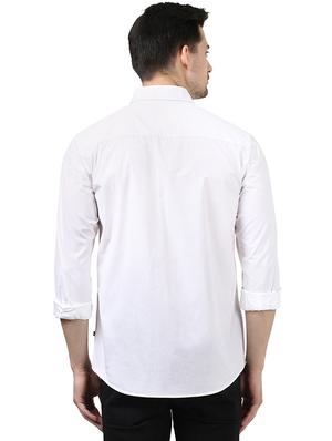 white solid casual shirt - 17506766 - Standard Image - 3