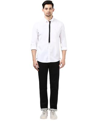 white solid casual shirt - 17506766 - Standard Image - 4