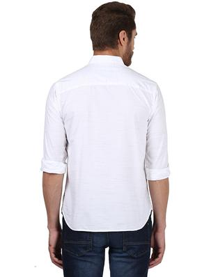 white solid casual shirt - 17506824 - Standard Image - 3