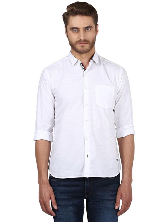 white solid casual shirt - 17506824 - Zoom Image - 1